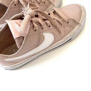 Nike Court blush pink and white sneakers